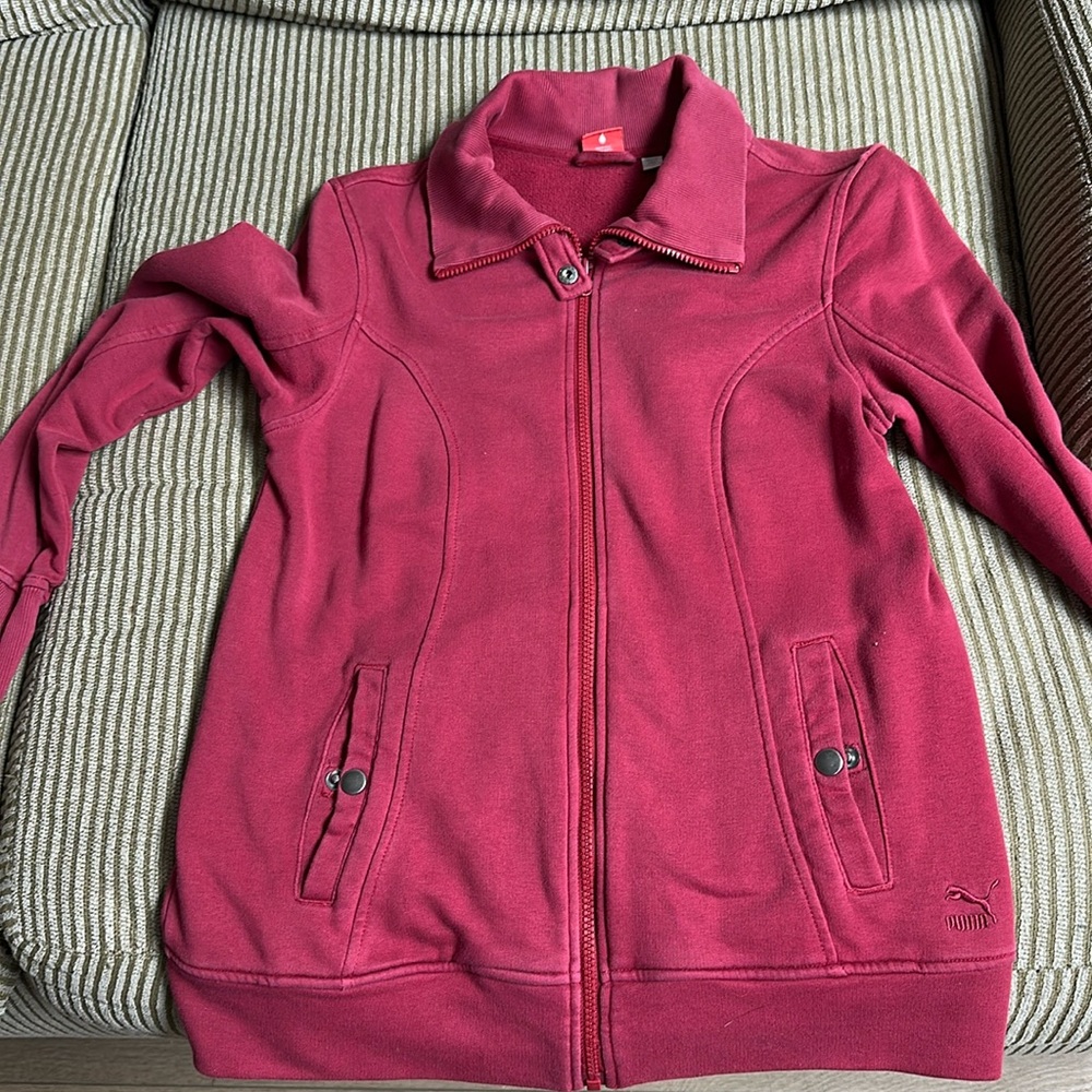 Puma Hoodie Jacket Medium Red